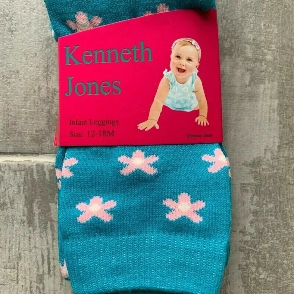 KENNETH JONES Baby Girls Toddlers Leggings Open Foot Size 12-18M NEW